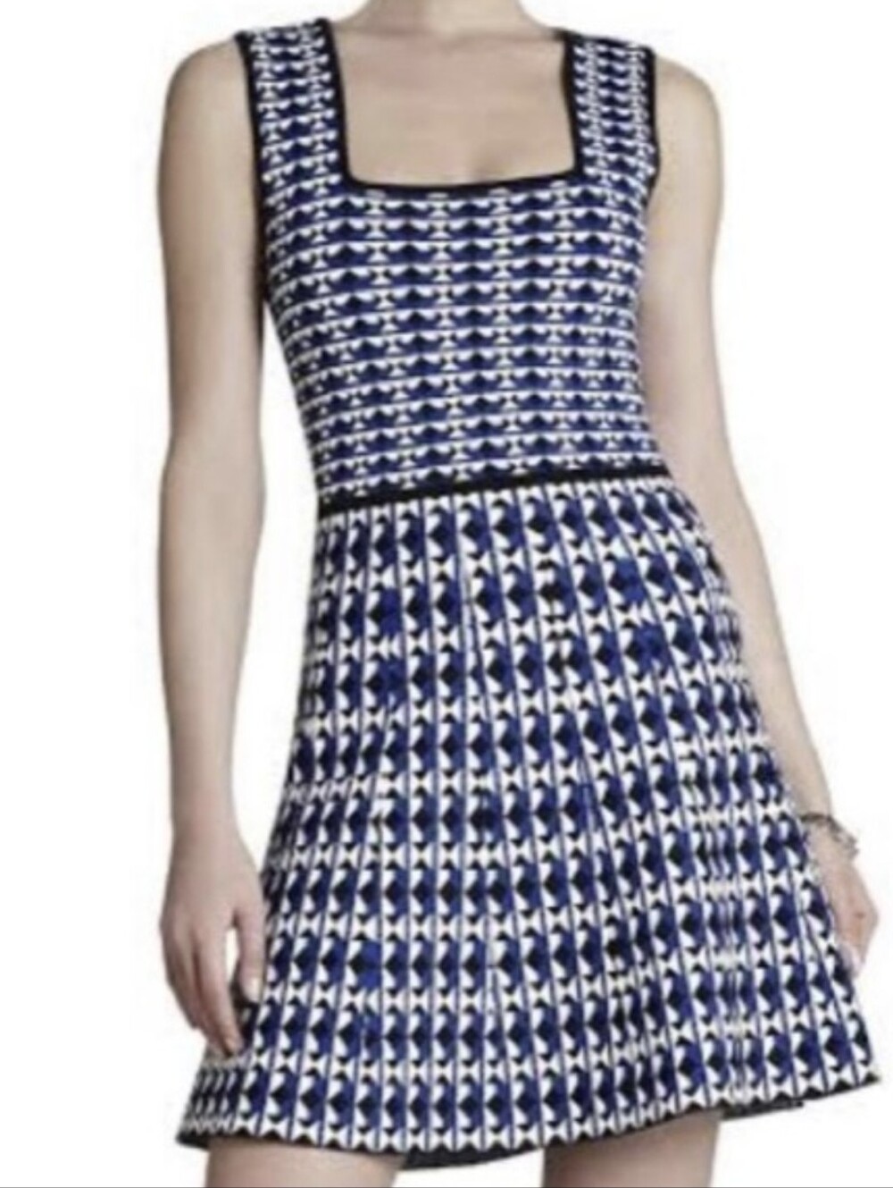 Bcbg MaxAzria Carolina Fit And Flare Knit Sleeveless Dress With Back Cutouts
